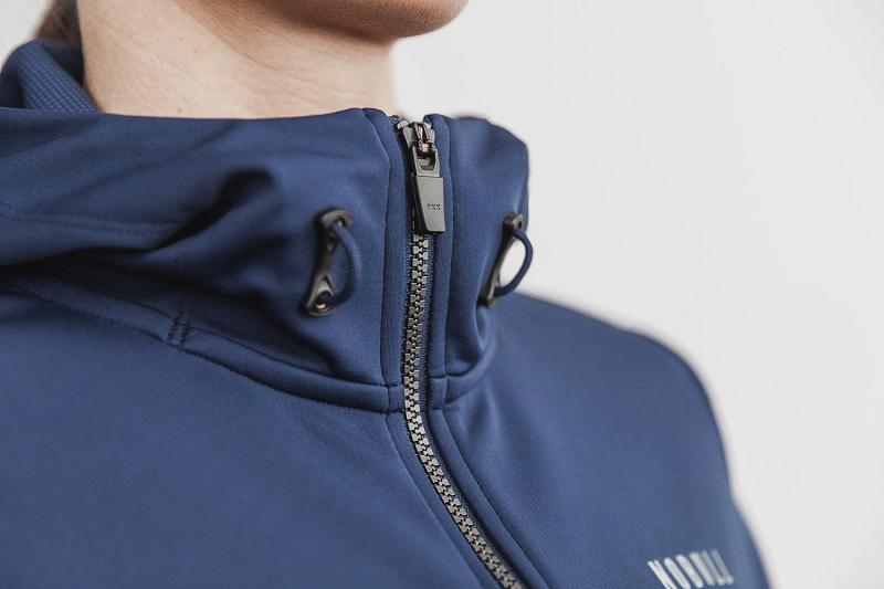 Women's Nobull WoSoftshell Hoodie Navy | SG X3148Y